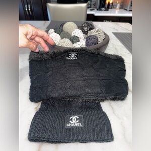 Chanel hat and scarf set